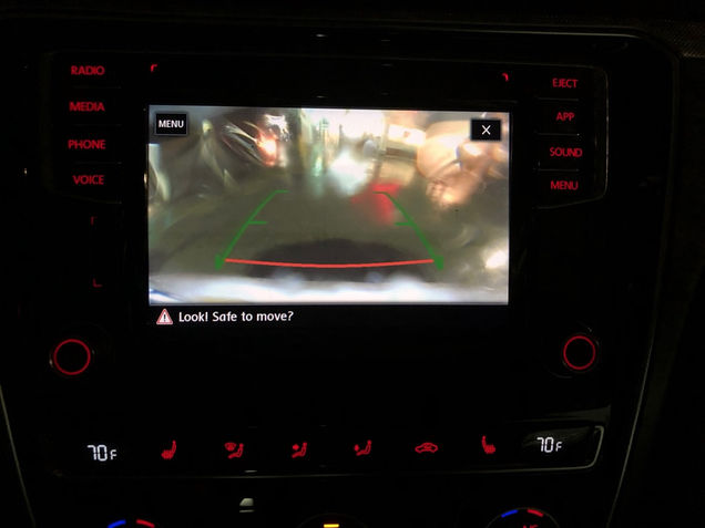 The backup camera is pretty bad. This was just a mist outside with the wipers on the lowest intermittent setting and the picture became unusable.